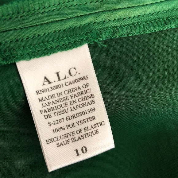 A.L.C. Blakely Dress Green NWT 10 - Picture 7 of 9